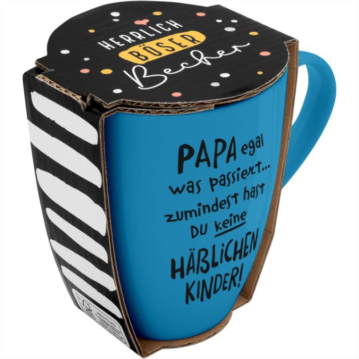 Becher Porzellan Herrlich böser Becher Papa - Egal 350ml