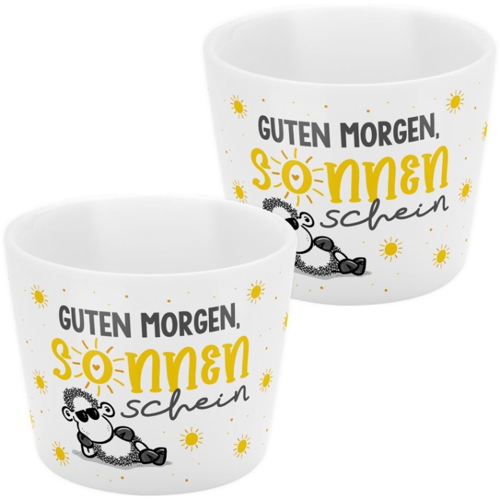 Eierbecher aus Porzellan Guten Morgen Sonnenschein