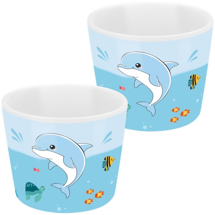 Eierbecher aus Porzellan für Kinder Delfin
