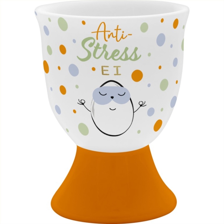 Eierbecher mit Fuß aus Porzellan Anti-Stress