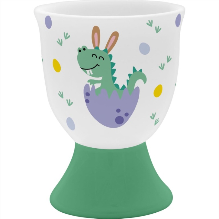 Eierbecher mit Fuß aus Porzellan Dino