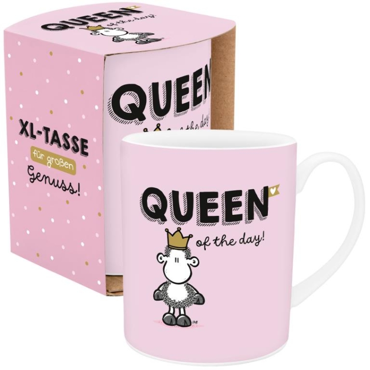 XL Tasse Porzellan Queen mit Goldauflage 600 ml
