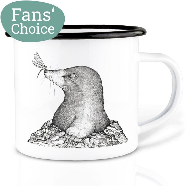 Tasse aus Emaille Malwina (Maulwurf) 300ml
