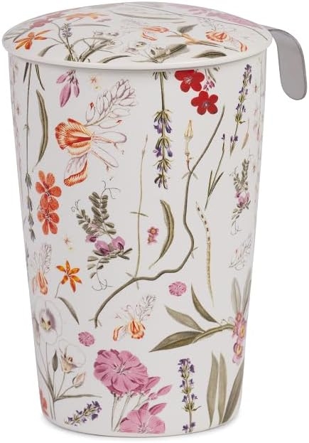 Trinkbecher Teaeve Porzellan mit Deckel & Edelstahlsieb Mira350ml