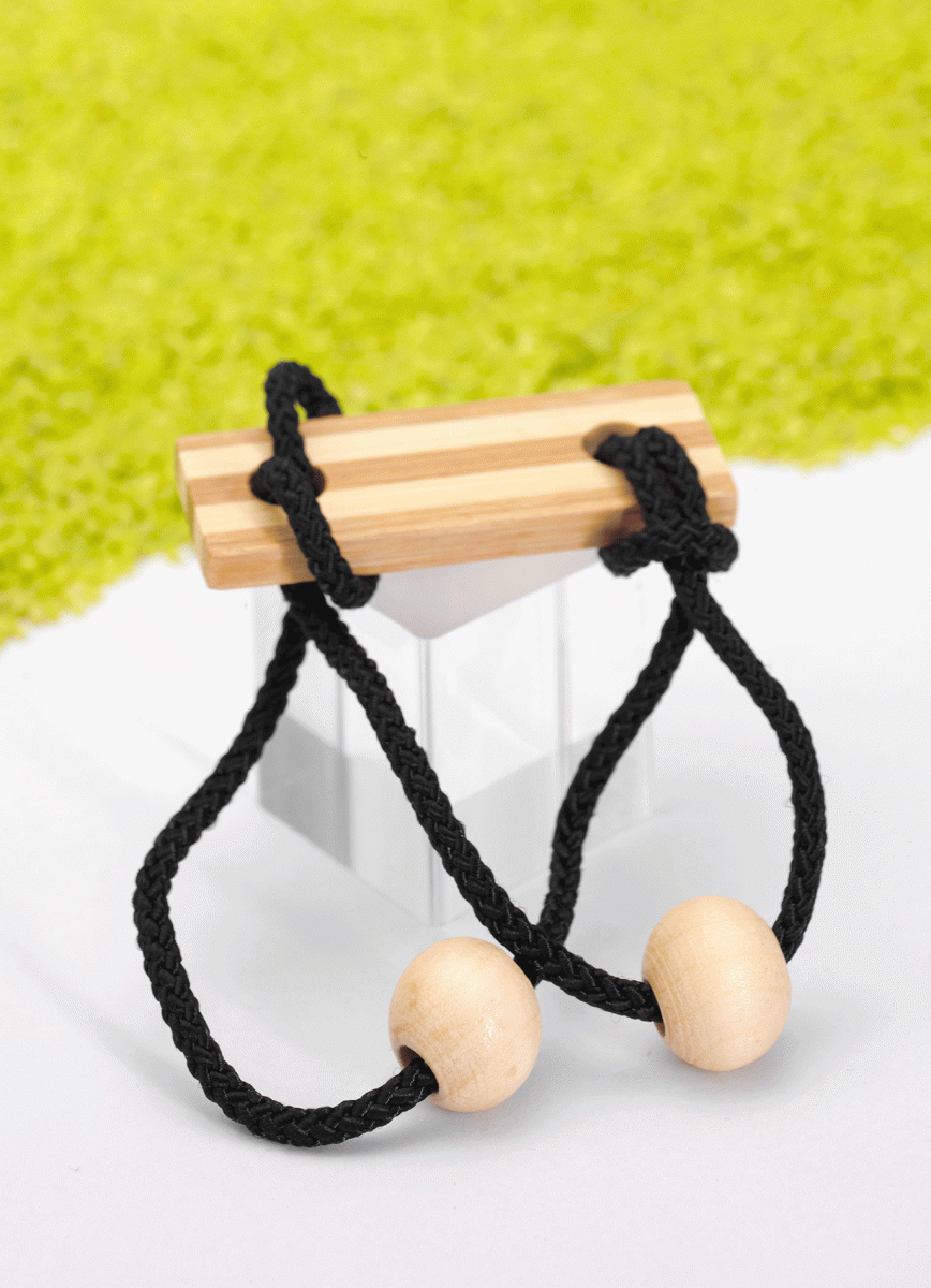 IQ Test Geduldspiel in der Dose Bambus Schnurpuzzle schwarz-FRI00017134